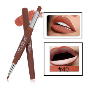 MISS ROSE 1PC 2 In 1 Double Head Lip Liner Pencils Waterproof Matte Lipstick Long Lasting Pigments Nude Color Lipliner Pen TSLM2