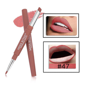 MISS ROSE 1PC 2 In 1 Double Head Lip Liner Pencils Waterproof Matte Lipstick Long Lasting Pigments Nude Color Lipliner Pen TSLM2