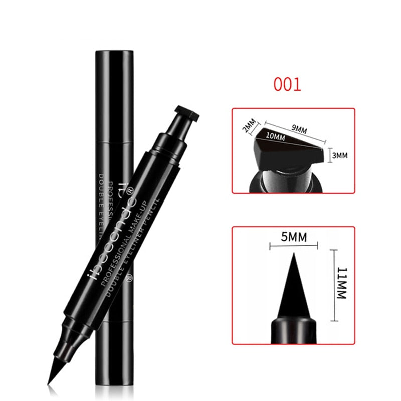 ibcccndc Brand Eyes Liner Liquid Make Up Pencil Waterproof Black Double-Ended Makeup Stamps Eye Liner Eyeliner Pencil