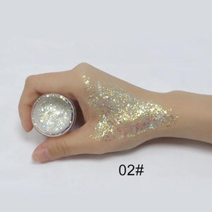 Professional Shimmer Body Glitter Eyeshadow Glitter Gel Art Flash Loose Sequins Cream Eyes Pigment Lips Makeup Comestic TSLM1