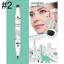 Load image into Gallery viewer, 1Pcs Double-end Black Waterproof Liquid Eyeliner Cosmetics Long-lasting Eye Liner with Stamp Eyeshadow Stamp
