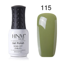 Load image into Gallery viewer, HNM 8ml New Green Yellow Color UV Gel Nail Polish Varnish Soak Off LED Lamp Hybird GelLak For Manicure Nail Art Stamping Lacquer
