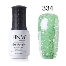 Load image into Gallery viewer, HNM 8ml New Green Yellow Color UV Gel Nail Polish Varnish Soak Off LED Lamp Hybird GelLak For Manicure Nail Art Stamping Lacquer
