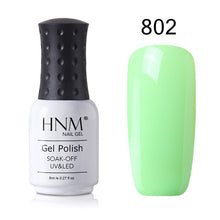 Load image into Gallery viewer, HNM 8ml New Green Yellow Color UV Gel Nail Polish Varnish Soak Off LED Lamp Hybird GelLak For Manicure Nail Art Stamping Lacquer
