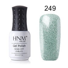 Load image into Gallery viewer, HNM 8ml New Green Yellow Color UV Gel Nail Polish Varnish Soak Off LED Lamp Hybird GelLak For Manicure Nail Art Stamping Lacquer
