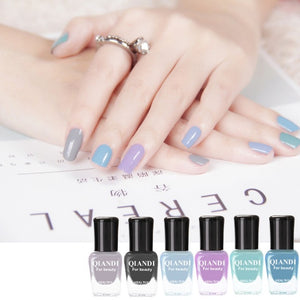 6PCS/Set Nail Gel Polish Semi Permanent Hybrid Nail Polish Colors Gel Nail Lacquer Varnishes Soak Off UV Nail Paint Gel