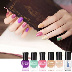 6PCS/Set Nail Gel Polish Semi Permanent Hybrid Nail Polish Colors Gel Nail Lacquer Varnishes Soak Off UV Nail Paint Gel