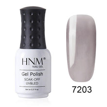 Load image into Gallery viewer, HNM New 8ml Glacier Black UV Gel Nail Polish Narl Art Hybrid Varnish Matt Top LED Lamp Semi Permanent Paint Lucky Lacquer Enamel
