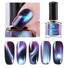 Load image into Gallery viewer, 8 Colors Colorful Rhinestone Magnetic Eye Nail Polish Top Coat Varnish Semi Permanent Gel Paint Nail Art DIY Design Tools11.11
