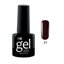 Load image into Gallery viewer, Verntion 8Ml Pure 29 Colors UV Gel Nail Polish High Quality Lucky LED Varnish Primers Top LED Hybrid Semi Permanent Paint Gellak
