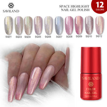 Load image into Gallery viewer, SAVILAND Superfine Platinum Sparkle Gel Varnish Diamond Glitter Lacquer Gel for DIY Gel Paint Design Nail Art
