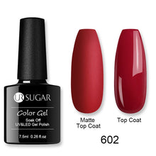 Load image into Gallery viewer, UR SUGAR Matte Top Coat Color UV Gel Nail Polish Red Pink Series Semi Permanent Soak Off UV Gel Varnish DIY Nail Art Gel Paint
