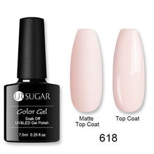 Load image into Gallery viewer, UR SUGAR Matte Top Coat Color UV Gel Nail Polish Red Pink Series Semi Permanent Soak Off UV Gel Varnish DIY Nail Art Gel Paint
