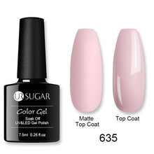 Load image into Gallery viewer, UR SUGAR Matte Top Coat Color UV Gel Nail Polish Red Pink Series Semi Permanent Soak Off UV Gel Varnish DIY Nail Art Gel Paint
