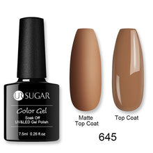 Load image into Gallery viewer, UR SUGAR Matte Top Coat Color UV Gel Nail Polish Red Pink Series Semi Permanent Soak Off UV Gel Varnish DIY Nail Art Gel Paint
