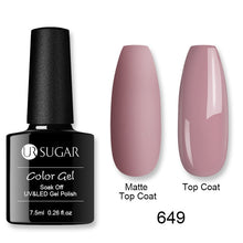 Load image into Gallery viewer, UR SUGAR Matte Top Coat Color UV Gel Nail Polish Red Pink Series Semi Permanent Soak Off UV Gel Varnish DIY Nail Art Gel Paint
