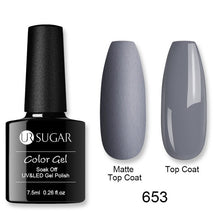 Load image into Gallery viewer, UR SUGAR Matte Top Coat Color UV Gel Nail Polish Red Pink Series Semi Permanent Soak Off UV Gel Varnish DIY Nail Art Gel Paint
