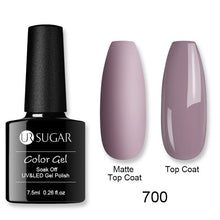 Load image into Gallery viewer, UR SUGAR Matte Top Coat Color UV Gel Nail Polish Red Pink Series Semi Permanent Soak Off UV Gel Varnish DIY Nail Art Gel Paint
