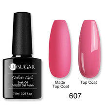 Load image into Gallery viewer, UR SUGAR Matte Top Coat Color UV Gel Nail Polish Red Pink Series Semi Permanent Soak Off UV Gel Varnish DIY Nail Art Gel Paint
