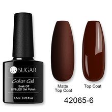 Load image into Gallery viewer, UR SUGAR Matte Top Coat Color UV Gel Nail Polish Red Pink Series Semi Permanent Soak Off UV Gel Varnish DIY Nail Art Gel Paint
