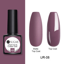 Load image into Gallery viewer, UR SUGAR Matte Top Coat Color UV Gel Nail Polish Red Pink Series Semi Permanent Soak Off UV Gel Varnish DIY Nail Art Gel Paint
