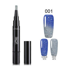 Load image into Gallery viewer, LEMOOC 5ml Thermal Color Changing Nail Gel Polish Pen Rainbow Holographic Glitters Gel Polish Soak Off UV Gel Paint For Nails
