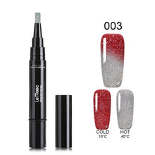 Load image into Gallery viewer, LEMOOC 5ml Thermal Color Changing Nail Gel Polish Pen Rainbow Holographic Glitters Gel Polish Soak Off UV Gel Paint For Nails
