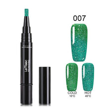 Load image into Gallery viewer, LEMOOC 5ml Thermal Color Changing Nail Gel Polish Pen Rainbow Holographic Glitters Gel Polish Soak Off UV Gel Paint For Nails
