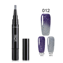 Load image into Gallery viewer, LEMOOC 5ml Thermal Color Changing Nail Gel Polish Pen Rainbow Holographic Glitters Gel Polish Soak Off UV Gel Paint For Nails
