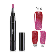 Load image into Gallery viewer, LEMOOC 5ml Thermal Color Changing Nail Gel Polish Pen Rainbow Holographic Glitters Gel Polish Soak Off UV Gel Paint For Nails
