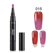 Load image into Gallery viewer, LEMOOC 5ml Thermal Color Changing Nail Gel Polish Pen Rainbow Holographic Glitters Gel Polish Soak Off UV Gel Paint For Nails
