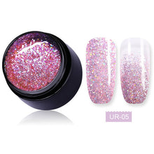 Load image into Gallery viewer, UR SUGAR 5ml Color Gel Polish Glitter Nail Art Soak Off UV LED Gel Varnish UV Color Paint Gel Nail Varnish Gel Manicure
