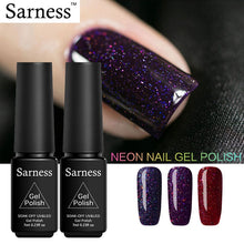 Load image into Gallery viewer, Sarness Diamond Glitter Nail Polish 19 Colors Gel Varnishes Neon Shining UV Nail Gel Polish Soak Off Sequins Hybrid Nail Paint
