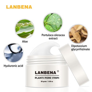 LANBENA Skin Care Blackhead Remover Mask Acne Treatment Nose Cleansing Plant Pore Strip Black Head Peeling Mask Face Deep Clean