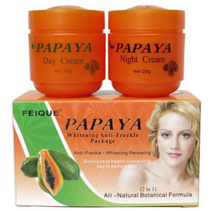 Day Cream + 20g Night Cream Papaya Whitening Face Cream Anti Freckle Improve Dark Skin Refreshing Skin Care 2Pcs/Set 20g