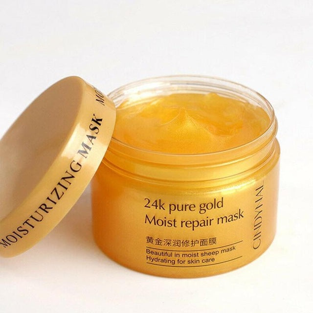 24K Gold Face Mask Cream Lifting Firming Anti Wrinkle Sleeping Facial Mask Shrink Pore Whitening Cream Skin Care