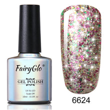 Load image into Gallery viewer, FairyGlo Glitter Gelpolish Stamping Paint Nail Polish 10ML Starry Giltter Vernis a Ongle Nail Art Nagellak Lucky Lacquer Gellak
