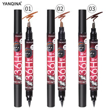 Load image into Gallery viewer, YANQINA 1pcs Eyeliner Liquid Make Up Pencil Waterproof Black Double-ended Long-Lasting Easy to Wear Makeup Black Eye Liner Pen
