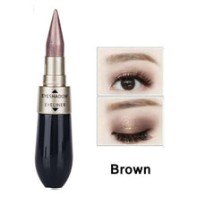 Load image into Gallery viewer, 1 Pcs Double-end 2-in-1 Pearly Glimmer Waterproof Eyeshadow Black Eye Liner Pen Quick Dry Women Eye Beauty Makeup Cosmetic
