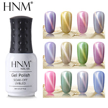 Load image into Gallery viewer, HNM New Shell Cat Eye Paint Gelllak Chameleon Semi Permanent Stamping 8ML Top Base Coat Primer Nail Polish LED Lamp Gelpolish
