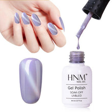 Load image into Gallery viewer, HNM New Shell Cat Eye Paint Gelllak Chameleon Semi Permanent Stamping 8ML Top Base Coat Primer Nail Polish LED Lamp Gelpolish
