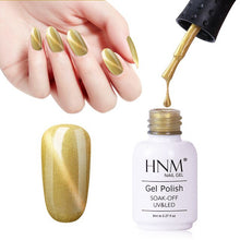 Load image into Gallery viewer, HNM New Shell Cat Eye Paint Gelllak Chameleon Semi Permanent Stamping 8ML Top Base Coat Primer Nail Polish LED Lamp Gelpolish
