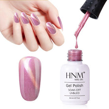 Load image into Gallery viewer, HNM New Shell Cat Eye Paint Gelllak Chameleon Semi Permanent Stamping 8ML Top Base Coat Primer Nail Polish LED Lamp Gelpolish
