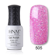 Load image into Gallery viewer, HNM 8ml Blue Red Pink Green Yellow Color Gel Nail Polish UV LED Lamp Semi Permanent Varnish Hybird Base Top Primer Manicure
