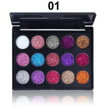 Load image into Gallery viewer, Pressed Matte Glitter Shimmer Palette Diamond Eye Shdow Palette Shimmer Smokey Eyes Brush Korean Cosmetic Set Makeup Palette
