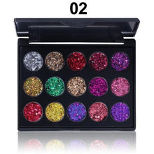 Load image into Gallery viewer, Pressed Matte Glitter Shimmer Palette Diamond Eye Shdow Palette Shimmer Smokey Eyes Brush Korean Cosmetic Set Makeup Palette
