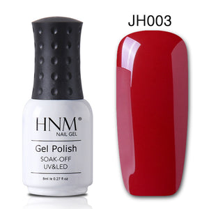 HNM 8ML Wine Red Color Nail Polish  Nail Art Lucky  Varnish Semi Permanant Paint Gellak Base Top Primer Manicure Lacquer