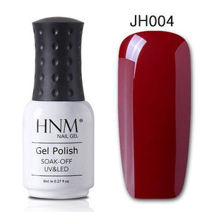 HNM 8ML Wine Red Color Nail Polish  Nail Art Lucky  Varnish Semi Permanant Paint Gellak Base Top Primer Manicure Lacquer