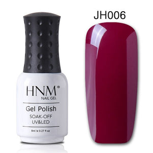 HNM 8ML Wine Red Color Nail Polish  Nail Art Lucky  Varnish Semi Permanant Paint Gellak Base Top Primer Manicure Lacquer