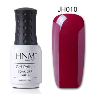 HNM 8ML Wine Red Color Nail Polish  Nail Art Lucky  Varnish Semi Permanant Paint Gellak Base Top Primer Manicure Lacquer